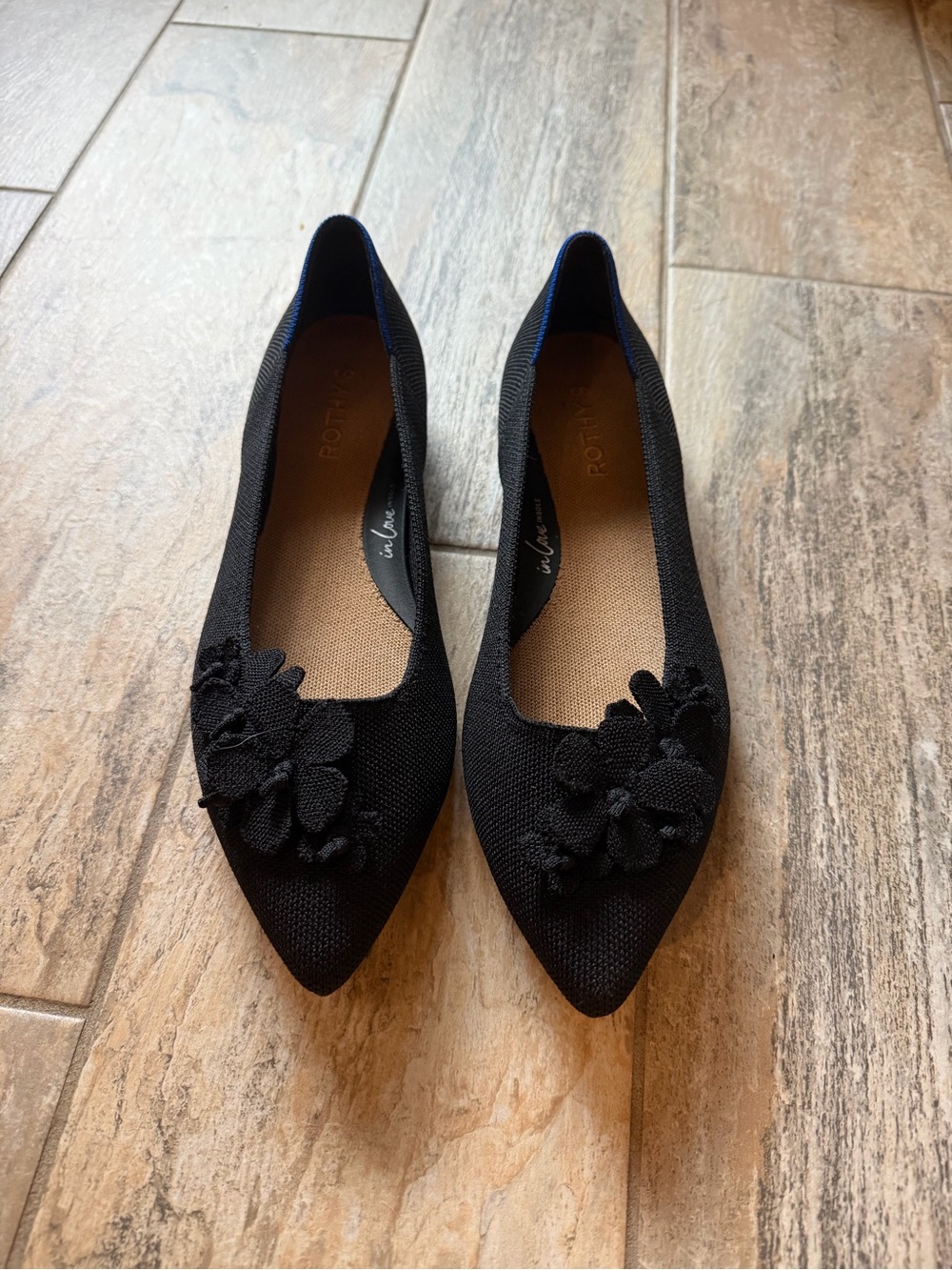 Rothy's Black Petal Point II Flats 10.5